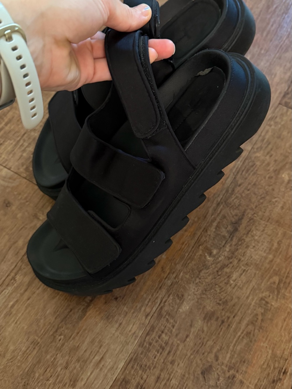 Zara Black Strappy Platform Sandals - Picture 4 of 8
